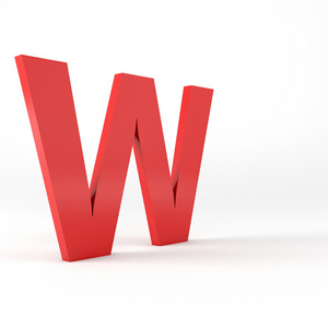 孤立的红色字母 w照片