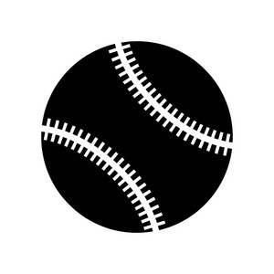 孤立的黑色和白色棒球球剪影