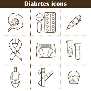 糖尿病手绘制的图标