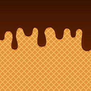 巧克力奶油融化在硅片背景。矢量插图