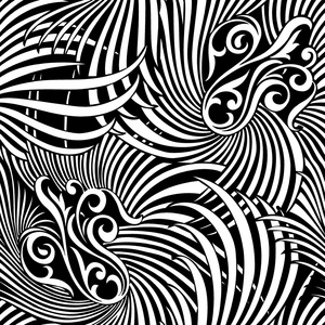 黑白拼色花纹名片设计图片