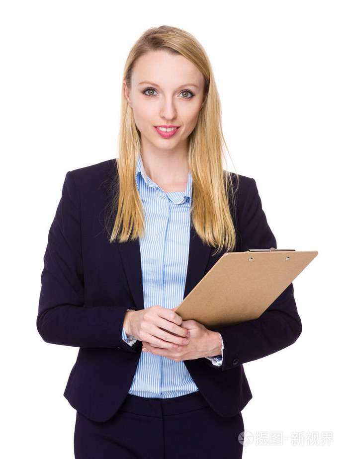 在商务套装的年轻白种人女商人