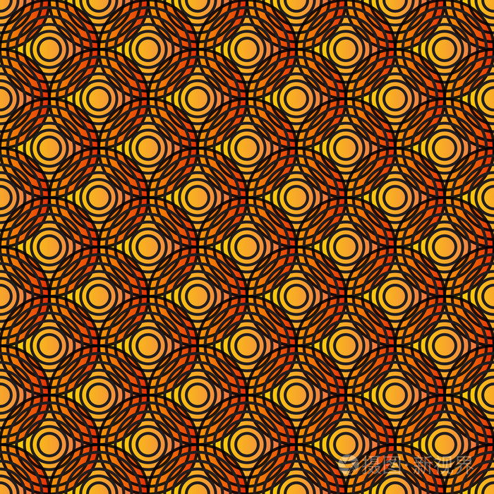 重叠圆圈图案橙色