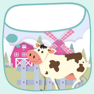 牛与谷仓的边框设计