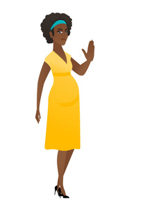 非洲裔美国人孕妇显示棕榈手