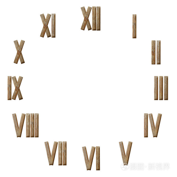 罗马数字时钟上白色孤立照片-正版商用图片0d21mo-摄图新视界