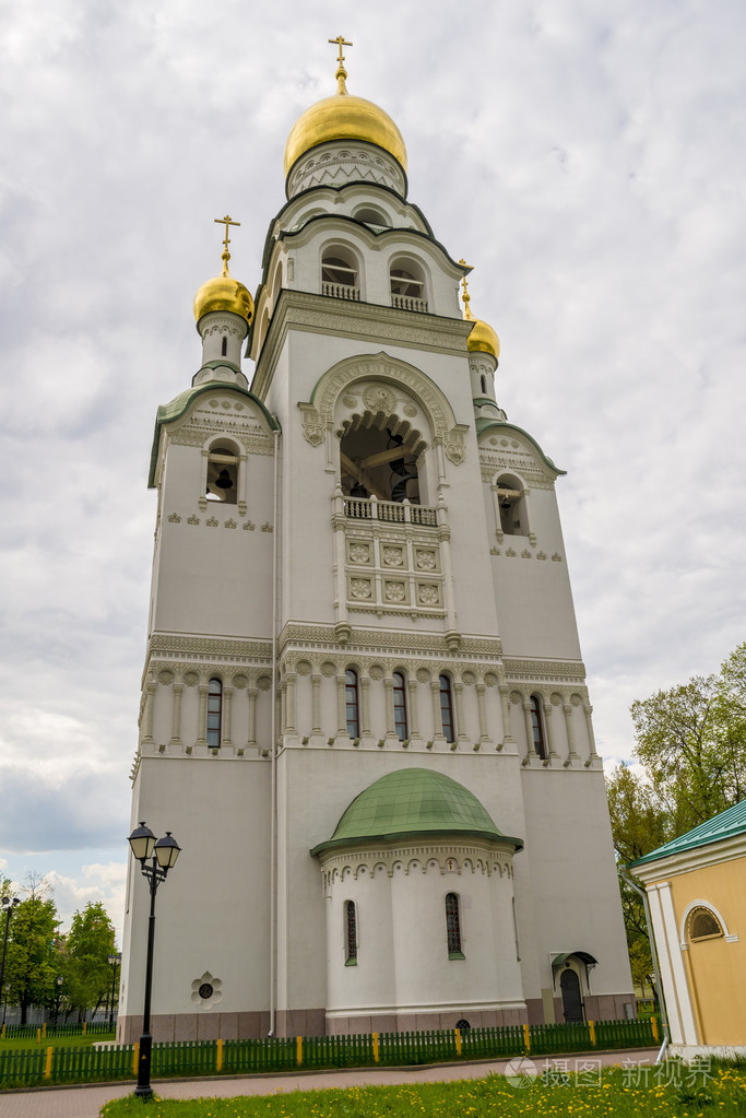 在莫斯科举行春季传统俄罗斯古典建筑风格的东正教教堂