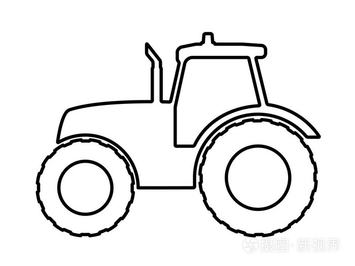 在白色背景上的拖拉机剪影插画-正版商用图片0d27iy-摄图新视界