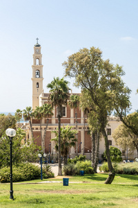 在 Jaffa 以色列城市古代天主教修道院