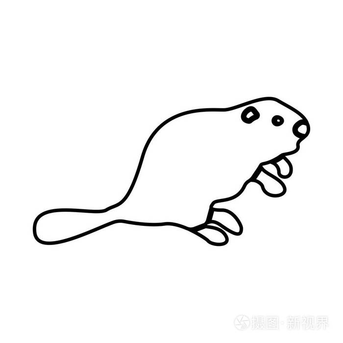 河狸是黑色图标插画-正版商用图片0d2dt9-摄图新视界