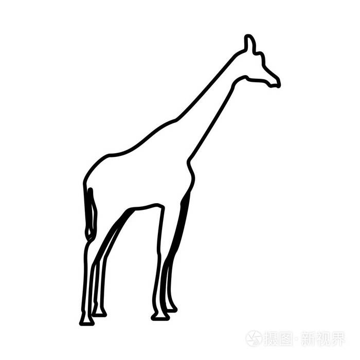 长颈鹿是黑色图标