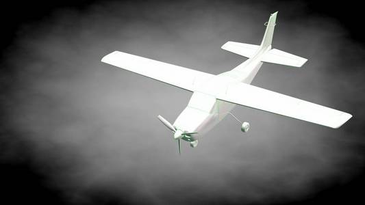 3d 渲染的绿色反光飞机概述行