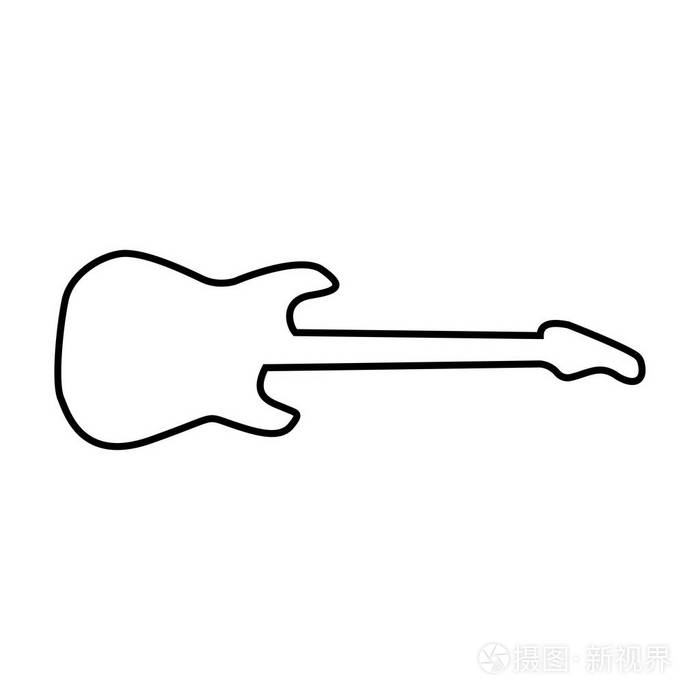 它是黑色图标的电吉他插画-正版商用图片0d2isx-摄图新视界