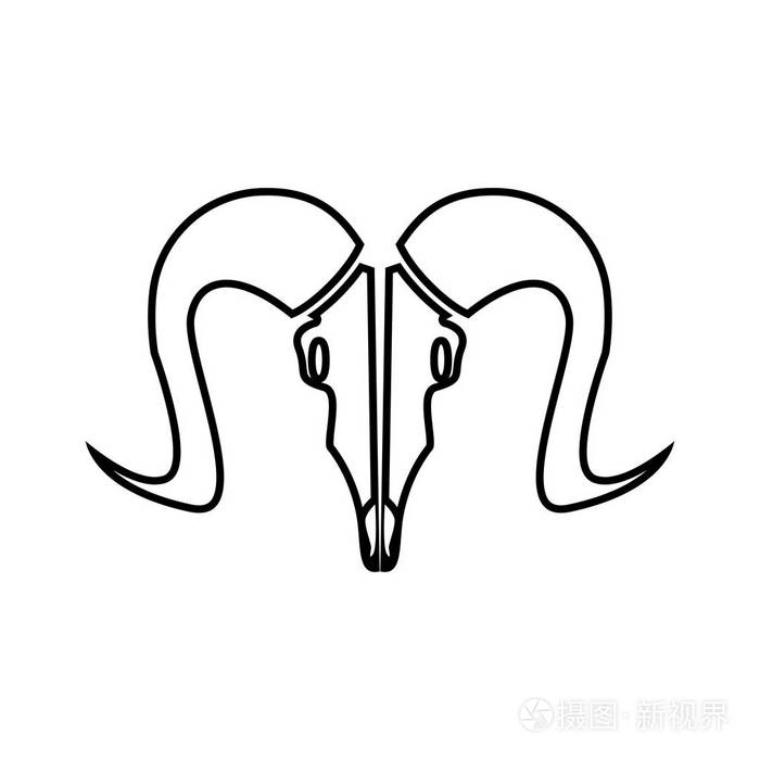 山羊头颅骨是黑色图标