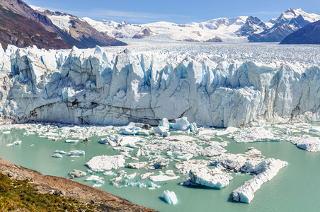 全景视图，Perito Moreno 冰川阿根廷