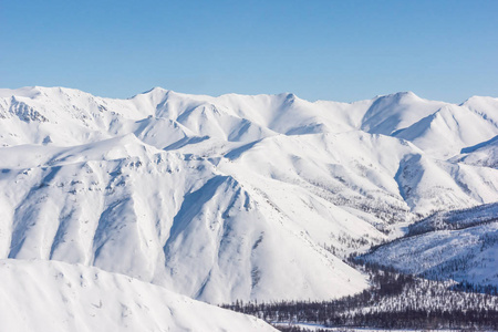 山，早上，冬天，雪景观