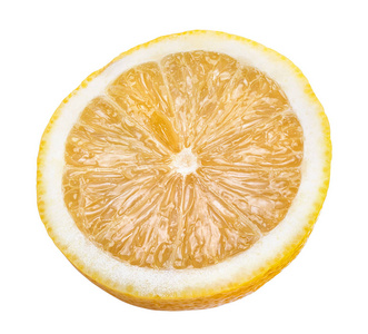 一半的柠檬水果上白色孤立