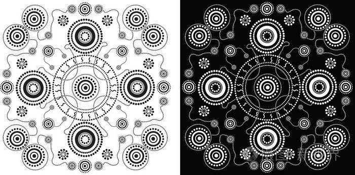 基于原住民风格的点画的插图插画 正版商用图片0d2rpu 摄图新视界