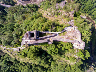 堡垒 Poenari。鸟瞰图