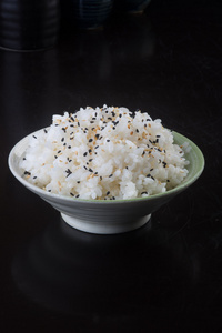 日本料理。水稻对背景