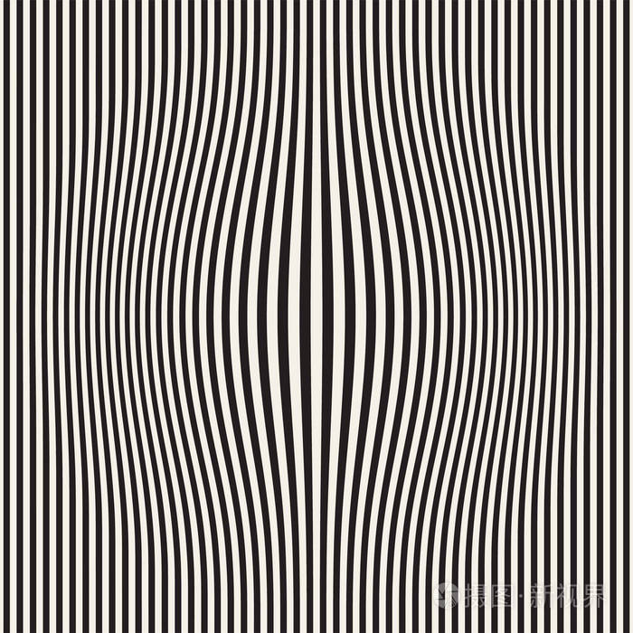 半色调膨胀效应光学错觉.抽象的几何背景设计.矢量无缝黑白图案