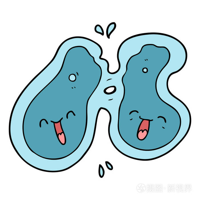 卡通细胞分裂的矢量图解