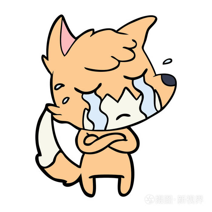 哭泣的狐狸动画片的媒介例证