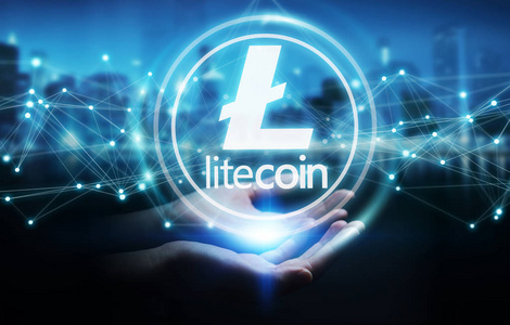 Litecoins cryptocurrency 背景3d 渲染