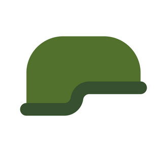孤立的军用头盔。士兵的防护帽。军队的帽子