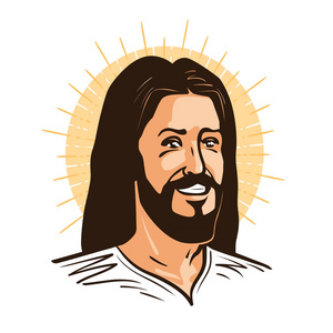 耶稣画像快乐的耶稣基督的画像弥赛亚,神的符号基督教