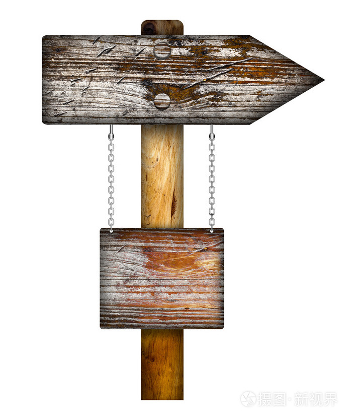 木制的方向指示标志