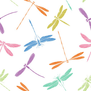 图案与色彩鲜艳，明亮的蜻蜓