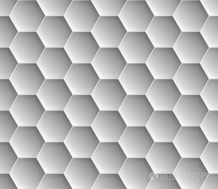 无缝的抽象蜂窝背景-六边形.颜色灰色阴影