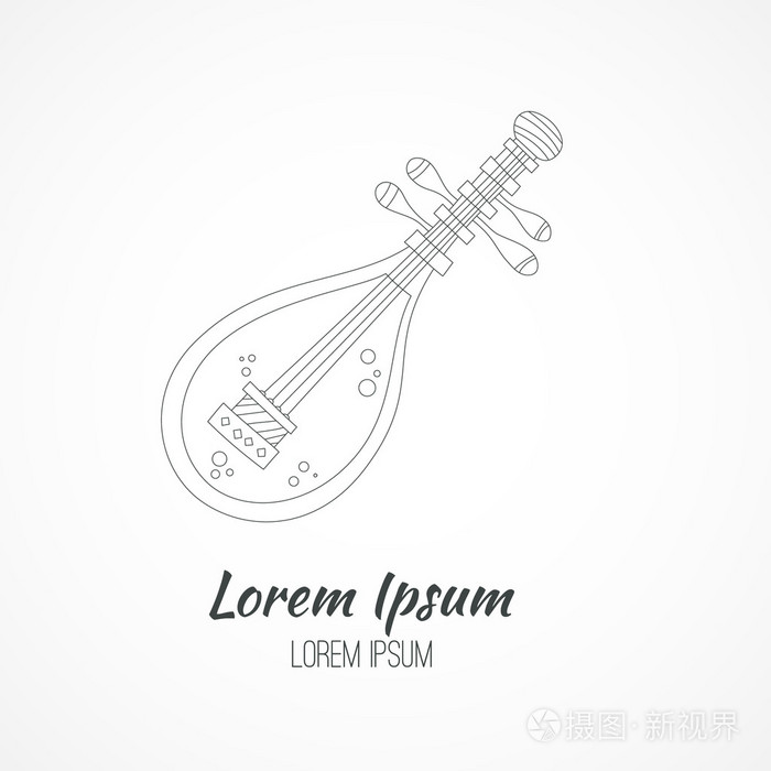琵琶标志设计插画-正版商用图片0d434g-摄图新视界