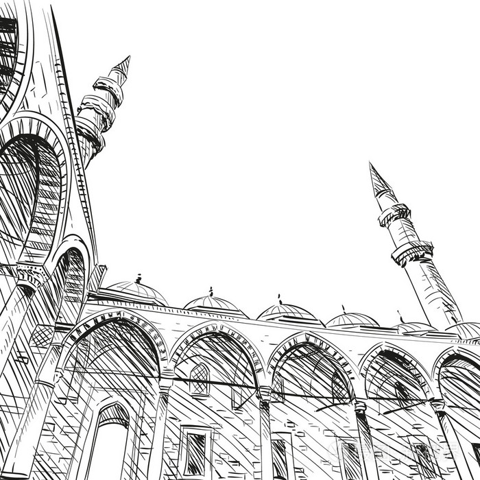 清真寺的简笔画图片