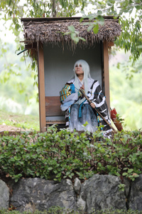 在自然中的武士 cosplay