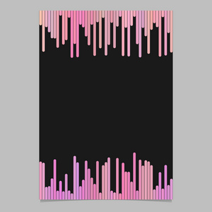 宣传册模板空白矢量文具，具垂直的条纹在黑色背景上的粉色调的文档设计