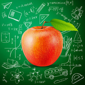 苹果与手绘学校图标