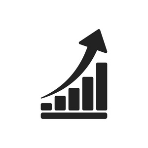 增长图表图标。成长图平面矢量图。业务