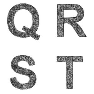 线艺术字体设置字母 Q，R，S T