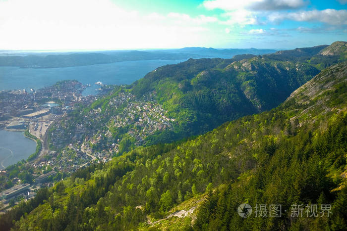 在挪威的卑尔根城市的风景