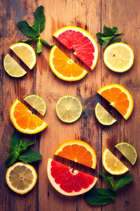 组的柑橘水果柠檬 石灰 橙 葡萄柚