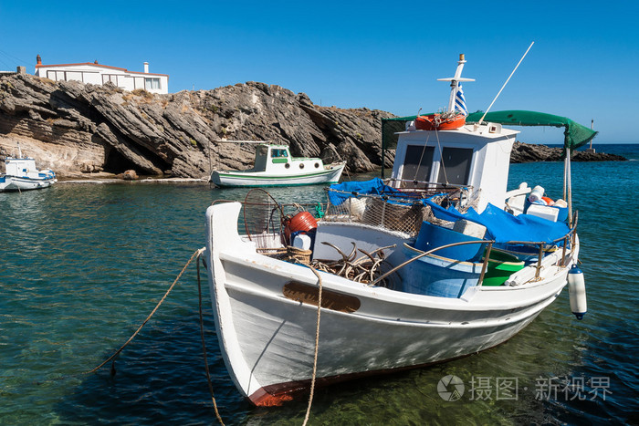 在希腊的渔船