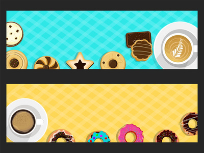 甜甜圈和咖啡网站横幅