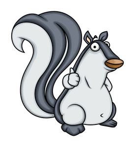 惊讶的松鼠卡通松鼠展示大拇指照片