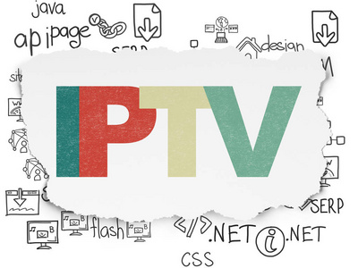 Web 发展理念 Iptv 撕裂纸张背景上