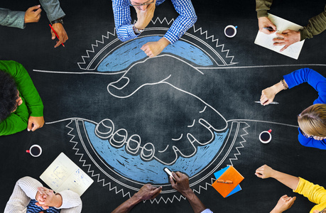 商业男人给看增加交易共享投资共享图标业务发展扁线设计矢量图概念为