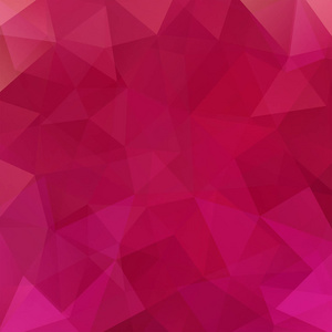 几何图案，多边形三角形矢量在粉红色 红色色调的背景。图模式
