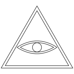 全视之眼符号黑颜色图标照片