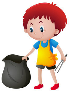 捡垃圾男孩图片